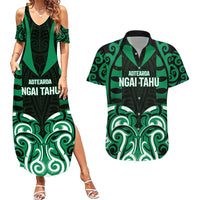 Custom Aotearoa Ngai Tahu Couples Matching Summer Maxi Dress and Hawaiian Shirt Maori Pattern New Zealand - Polynesian Pride