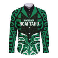 Custom Aotearoa Ngai Tahu Long Sleeve Button Shirt Maori Pattern New Zealand - Polynesian Pride