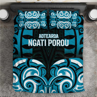 Aotearoa Ngati Porou Bedding Set Maori Pattern New Zealand DT05 Blue - Polynesian Pride