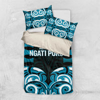 Aotearoa Ngati Porou Bedding Set Maori Pattern New Zealand DT05 US Twin 172cm x 218cm Blue - Polynesian Pride