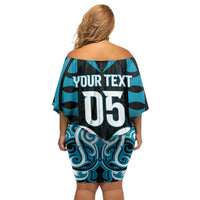 Custom Aotearoa Ngati Porou Family Matching Off Shoulder Short Dress and Hawaiian Shirt Maori Pattern New Zealand - Polynesian Pride