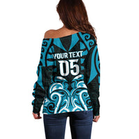 Custom Aotearoa Ngati Porou Off Shoulder Sweater Maori Pattern New Zealand - Polynesian Pride