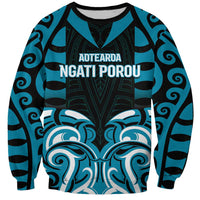 Custom Aotearoa Ngati Porou Sweatshirt Maori Pattern New Zealand - Polynesian Pride