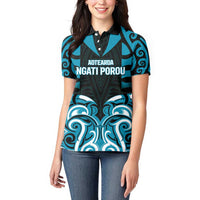 Custom Aotearoa Ngati Porou Women Polo Shirt Maori Pattern New Zealand - Polynesian Pride