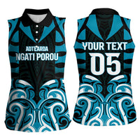 Custom Aotearoa Ngati Porou Women Sleeveless Polo Shirt Maori Pattern New Zealand - Polynesian Pride