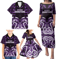Custom Aotearoa Rangitane Family Matching Puletasi and Hawaiian Shirt Maori Pattern New Zealand - Polynesian Pride