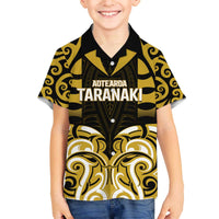 Custom Aotearoa Taranaki Family Matching Off The Shoulder Long Sleeve Dress and Hawaiian Shirt Maori Pattern New Zealand - Polynesian Pride