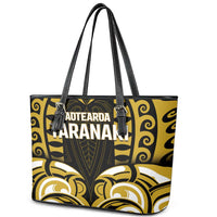 Aotearoa Taranaki Leather Tote Bag Maori Pattern New Zealand - Polynesian Pride