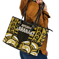 Aotearoa Taranaki Leather Tote Bag Maori Pattern New Zealand - Polynesian Pride