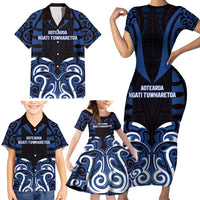 Custom Aotearoa Ngati Tuwharetoa Family Matching Short Sleeve Bodycon Dress and Hawaiian Shirt Maori Pattern New Zealand - Polynesian Pride