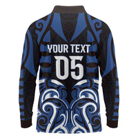 Custom Aotearoa Ngati Tuwharetoa Long Sleeve Polo Shirt Maori Pattern New Zealand - Polynesian Pride