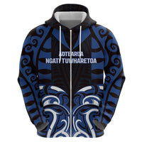 Custom Aotearoa Ngati Tuwharetoa Zip Hoodie Maori Pattern New Zealand - Polynesian Pride