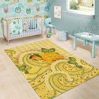 Hawaii Palaka Area Rug Cute Ripe Mango Turtle On The Waves DT05 - Polynesian Pride