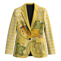 Hawaii Palaka Blazer Cute Ripe Mango Turtle On The Waves DT05 Unisex Yellow - Polynesian Pride