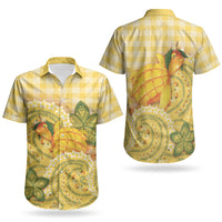 Hawaii Palaka Couples Matching Off Shoulder Maxi Dress and Hawaiian Shirt Cute Ripe Mango Turtle On The Waves DT05 - Polynesian Pride
