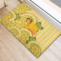 Hawaii Palaka Rubber Doormat Cute Ripe Mango Turtle On The Waves DT05 - Polynesian Pride