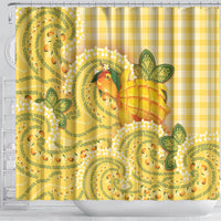 Hawaii Palaka Shower Curtain Cute Ripe Mango Turtle On The Waves DT05 - Polynesian Pride