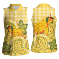 Hawaii Palaka Women Sleeveless Polo Shirt Cute Ripe Mango Turtle On The Waves DT05 - Polynesian Pride