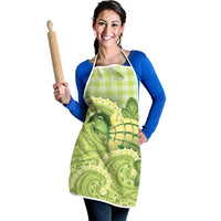 Hawaii Palaka Apron Cute Green Mango Turtle On The Waves DT05 - Polynesian Pride