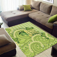 Hawaii Palaka Area Rug Cute Green Mango Turtle On The Waves DT05 - Polynesian Pride