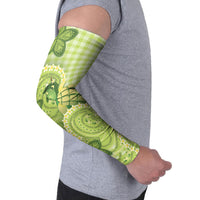 Hawaii Palaka Arm Sleeves Cute Green Mango Turtle On The Waves DT05 - Polynesian Pride