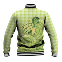 Hawaii Palaka Baseball Jacket Cute Green Mango Turtle On The Waves DT05 - Polynesian Pride