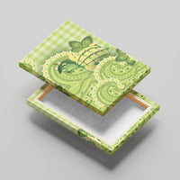 Hawaii Palaka Canvas Wall Art Cute Green Mango Turtle On The Waves DT05 - Polynesian Pride