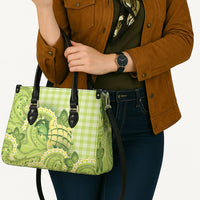 Hawaii Palaka Leather Bag Cute Green Mango Turtle On The Waves DT05 - Polynesian Pride