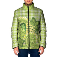 Hawaii Palaka Padded Jacket Cute Green Mango Turtle On The Waves DT05 Men Green - Polynesian Pride