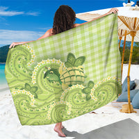 Hawaii Palaka Sarong Cute Green Mango Turtle On The Waves DT05 One Size 44 x 66 inches Green - Polynesian Pride