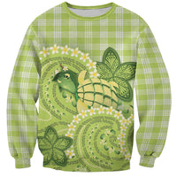 Hawaii Palaka Sweatshirt Cute Green Mango Turtle On The Waves DT05 Unisex Green - Polynesian Pride