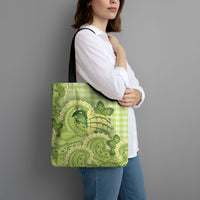 Hawaii Palaka Tote Bag Cute Green Mango Turtle On The Waves DT05 - Polynesian Pride