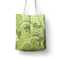 Hawaii Palaka Tote Bag Cute Green Mango Turtle On The Waves DT05 - Polynesian Pride