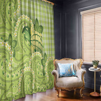 Hawaii Palaka Window Curtain Cute Green Mango Turtle On The Waves DT05 - Polynesian Pride