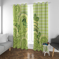 Hawaii Palaka Window Curtain Cute Green Mango Turtle On The Waves DT05 With Grommets Green - Polynesian Pride