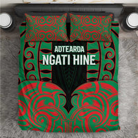 Aotearoa Ngati Hine Bedding Set Maori Pattern New Zealand DT05 Green - Polynesian Pride