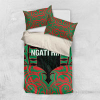 Aotearoa Ngati Hine Bedding Set Maori Pattern New Zealand DT05 US Twin 172cm x 218cm Green - Polynesian Pride