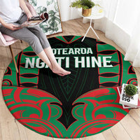 Aotearoa Ngati Hine Round Carpet Maori Pattern New Zealand - Polynesian Pride