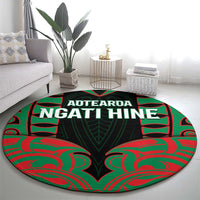 Aotearoa Ngati Hine Round Carpet Maori Pattern New Zealand - Polynesian Pride