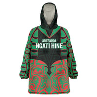 Custom Aotearoa Ngati Hine Wearable Blanket Hoodie Maori Pattern New Zealand - Polynesian Pride