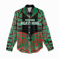 Custom Aotearoa Ngati Hine Women Casual Shirt Maori Pattern New Zealand - Polynesian Pride