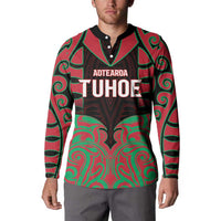 Custom Aotearoa Tuhoe Button Sweatshirt Maori Pattern New Zealand - Polynesian Pride