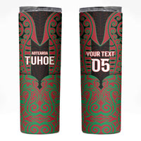 Custom Aotearoa Tuhoe Skinny Tumbler Maori Pattern New Zealand DT05 Red - Polynesian Pride