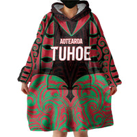 Custom Aotearoa Tuhoe Wearable Blanket Hoodie Maori Pattern New Zealand - Polynesian Pride