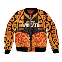 Custom Aotearoa Waikato Bomber Jacket Maori Pattern New Zealand - Polynesian Pride