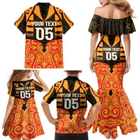 Custom Aotearoa Waikato Family Matching Mermaid Dress and Hawaiian Shirt Maori Pattern New Zealand - Polynesian Pride