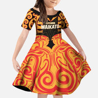 Custom Aotearoa Waikato Family Matching Short Sleeve Bodycon Dress and Hawaiian Shirt Maori Pattern New Zealand - Polynesian Pride