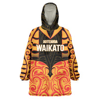 Custom Aotearoa Waikato Wearable Blanket Hoodie Maori Pattern New Zealand - Polynesian Pride