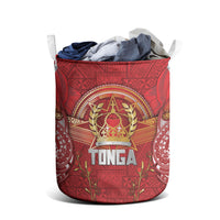 Tonga King's Birthday Laundry Basket Gold Royal Crown Tribal Patterns DT05 - Polynesian Pride