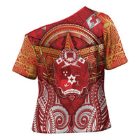 Tonga King's Birthday Cross Shoulder Shirt Gold Royal Crown Tribal Patterns DT05 - Polynesian Pride